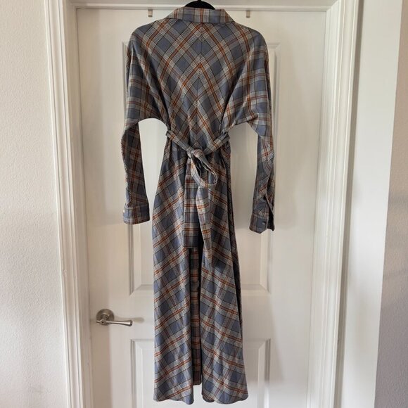 795 Grammar Flannel Feminine Dress - Tartan Color Grey Size 2 - Picture 4 of 6